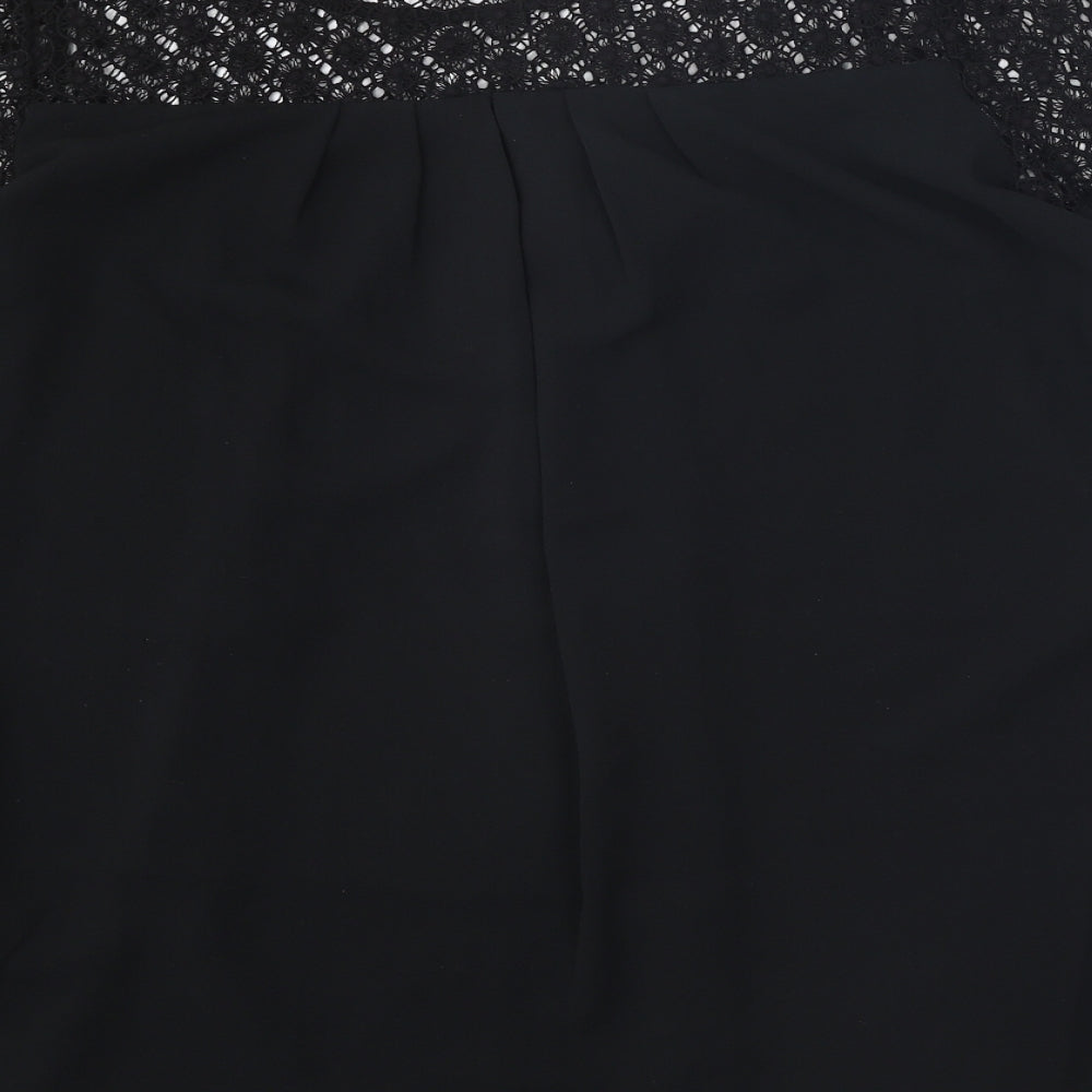 Womens UK Size 10 Limited Edition Black Basic Blouse