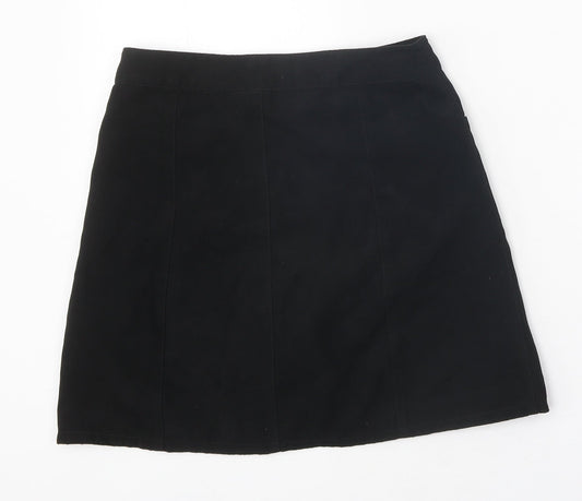 Divided Womens Black Polyester Mini Skirt Size 8 Snap