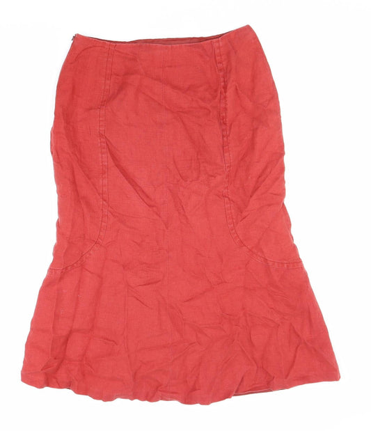Precis Womens Red Polyester Trumpet Skirt Size 10 Zip