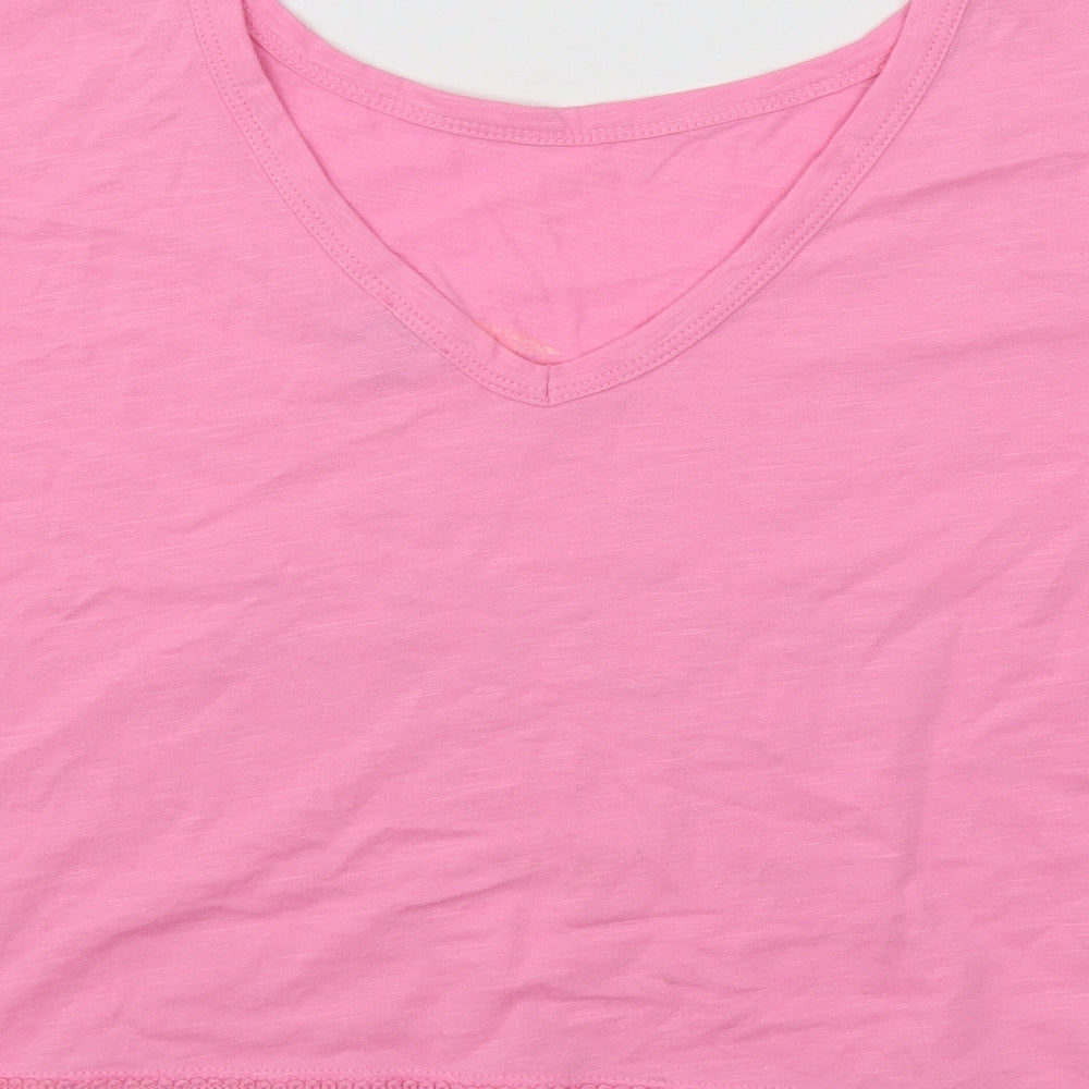 Womens UK Size 8 River Island Pink Cropped T-Shirt