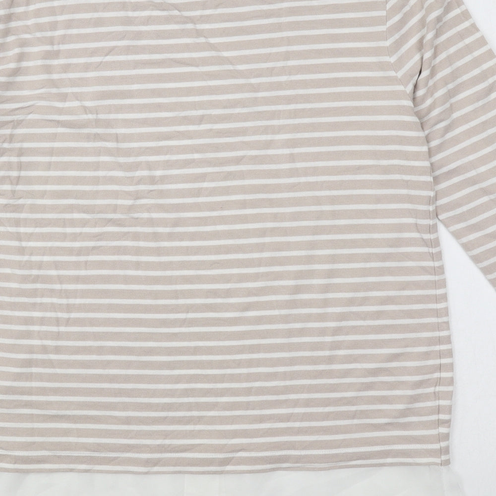Womens UK Size XS Fransa Beige Basic T-Shirt