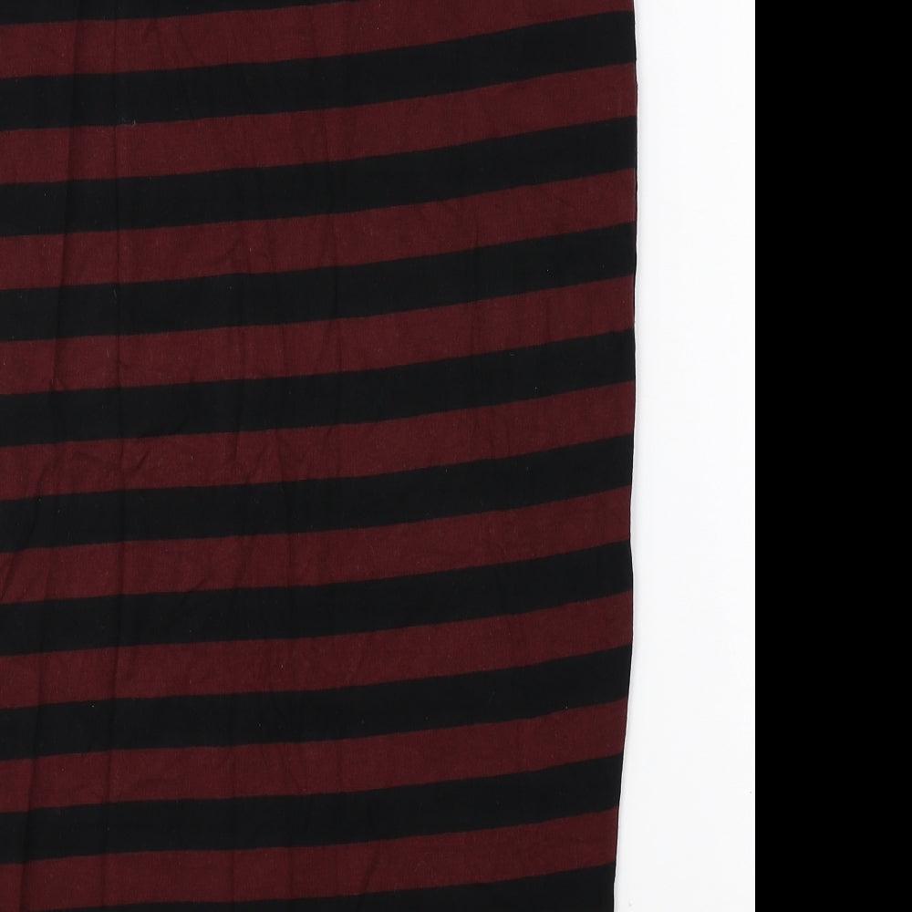 Dorothy Perkins Womens Red Striped Polyester Straight & Pencil Skirt Size 8