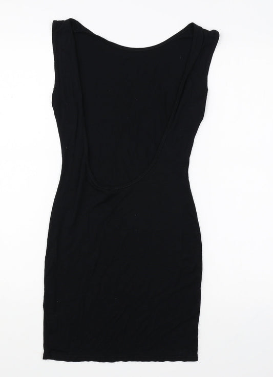 Missguided Womens Black Polyester Bodycon Size 8 Boat Neck Pullover