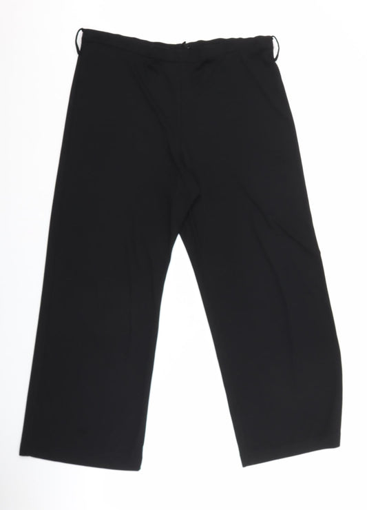 Womens UK Size 14 Berkertex Relaxed Fit Capri Black Trousers