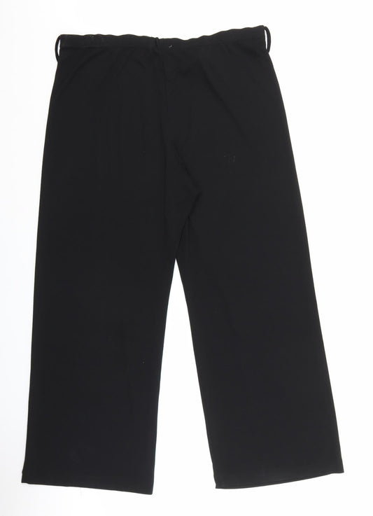Womens UK Size 14 Berkertex Relaxed Fit Capri Black Trousers