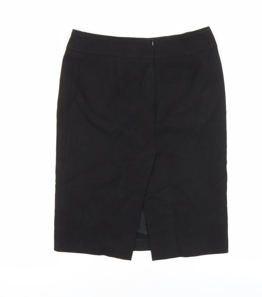 Mexx Womens Black Cotton Straight & Pencil Skirt Size 30 Zip