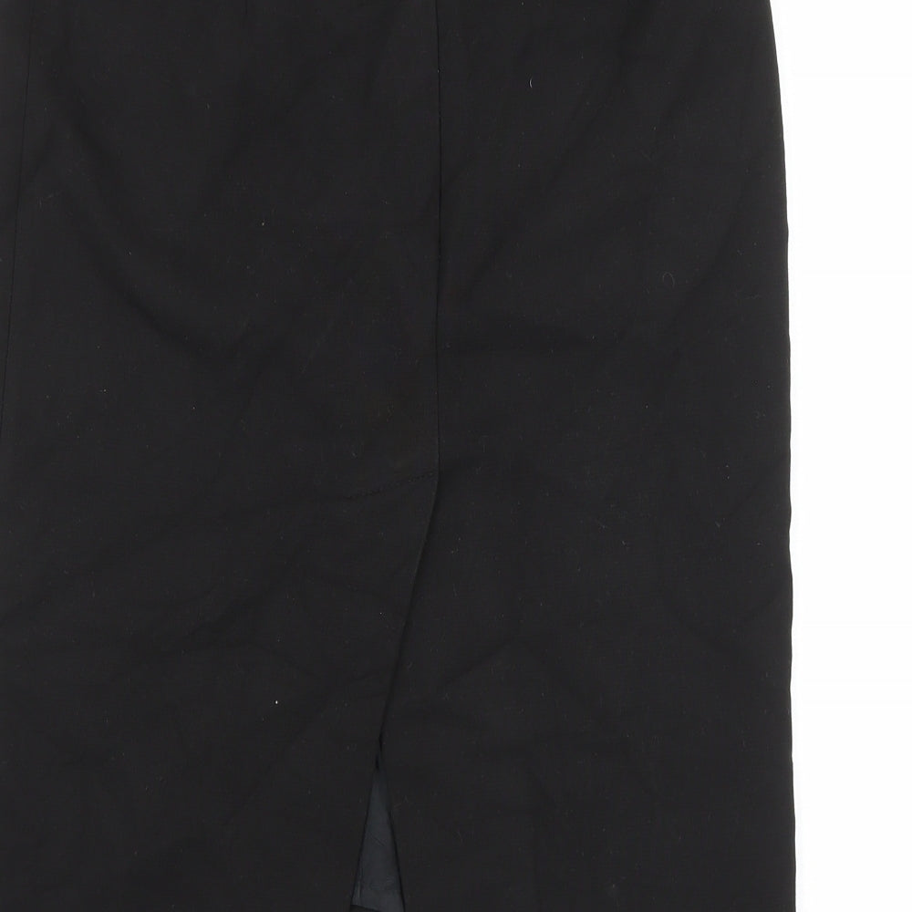 Mexx Womens Black Cotton Straight & Pencil Skirt Size 30 Zip