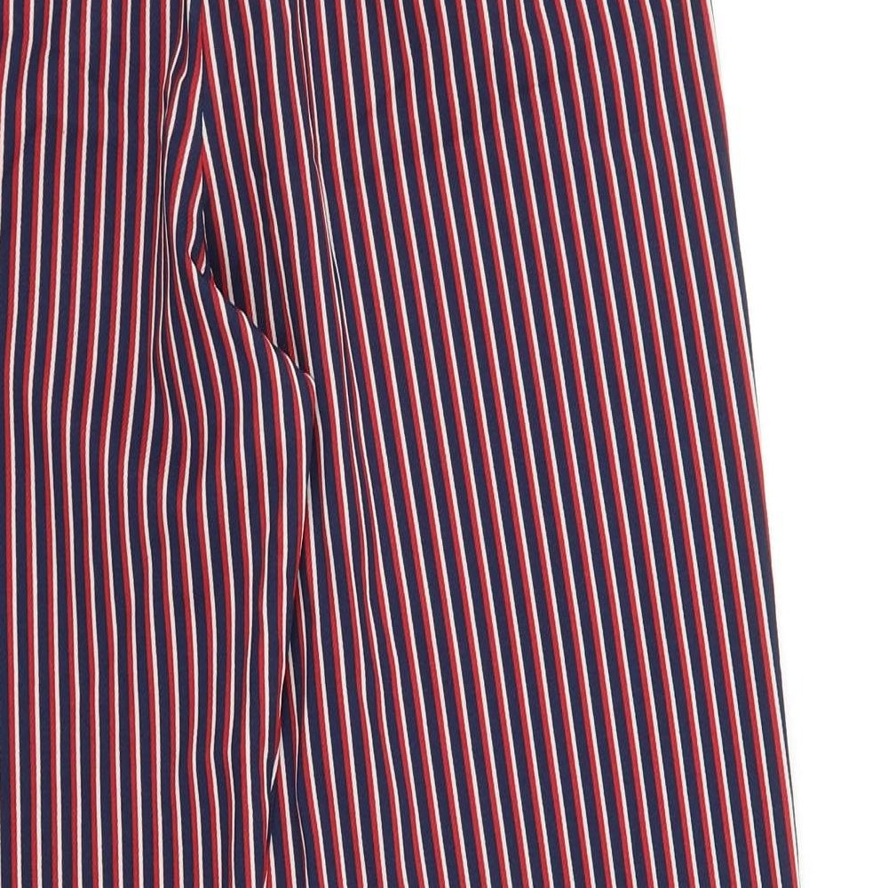 F&F Womens Red Striped Polyester Harem Trousers Size 6 L24.5 in Regular Snap