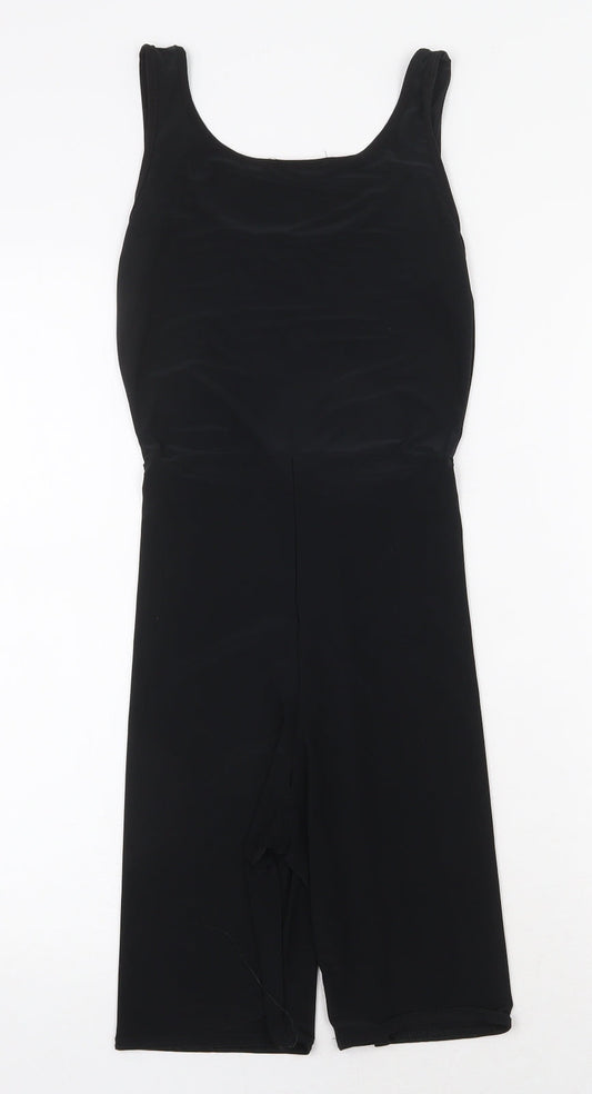 PRETTYLITTLETHING Womens Black Polyester Jumpsuit One-Piece Size 8 Pullover