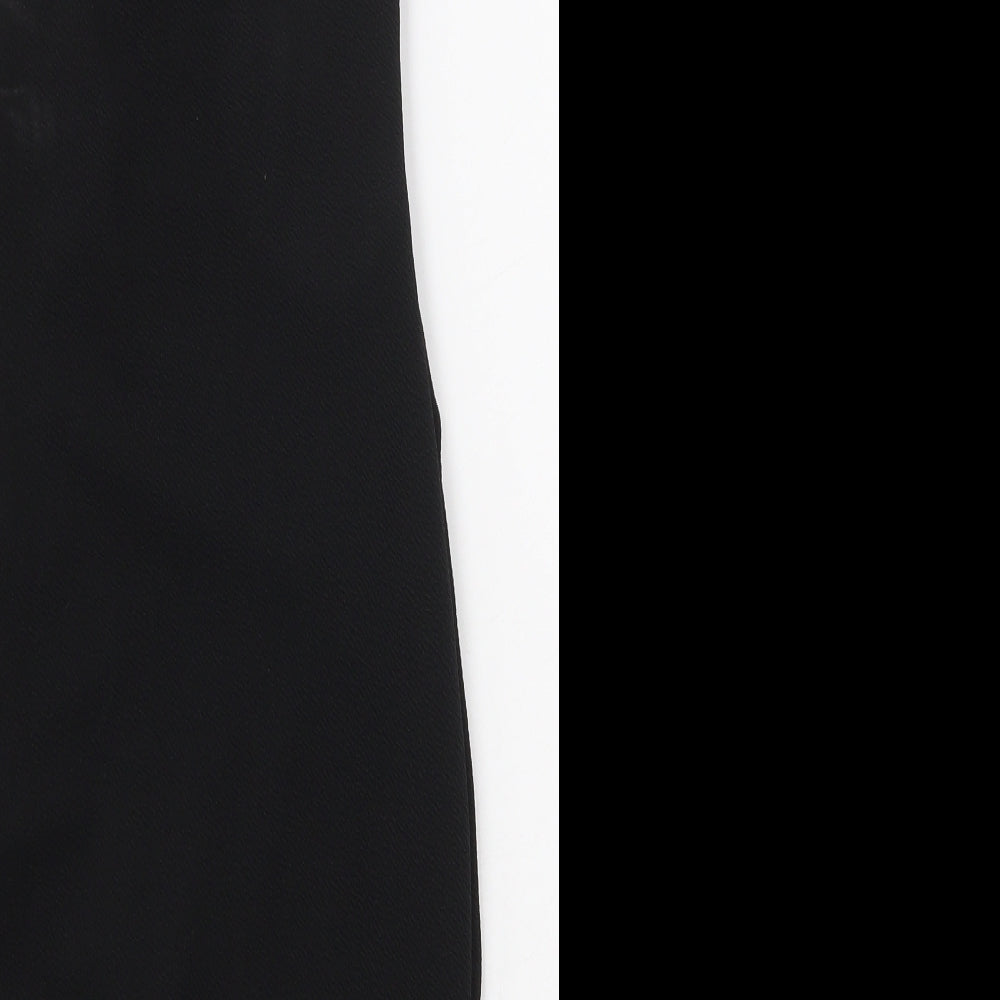 PRETTYLITTLETHING Womens Black Polyester Bodycon Size 6 Square Neck Tie