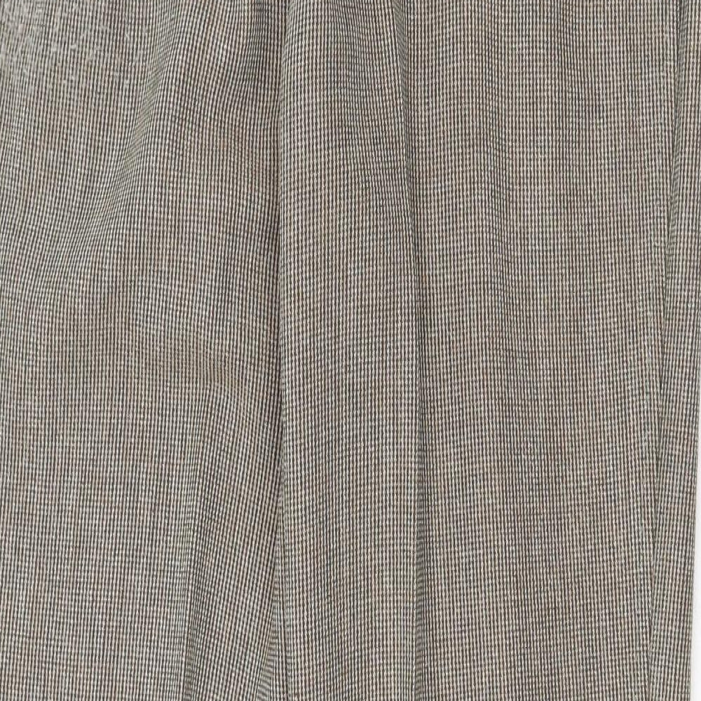 St Michael Womens Brown Polyester Trousers Size 16 Regular Zip