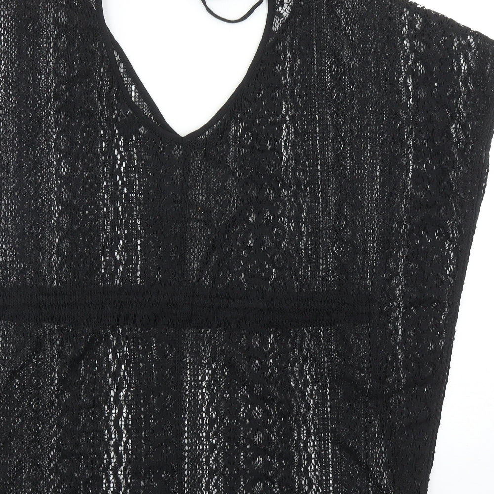 Primark Womens Black Polyester Kimono T-Shirt Size S Round Neck