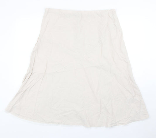 Mia Moda Womens Beige Linen A-Line Skirt Size 20