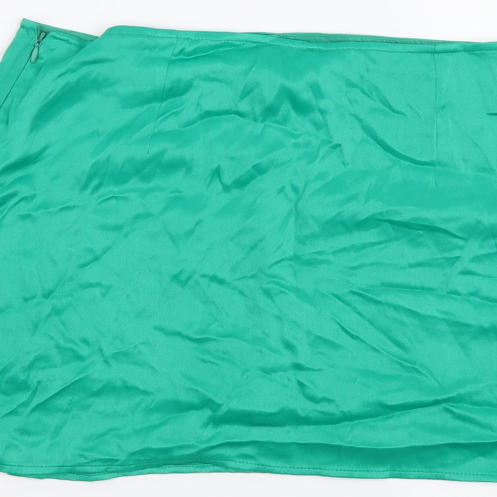 Womens UK Size M Zara Mini Satin Skirt