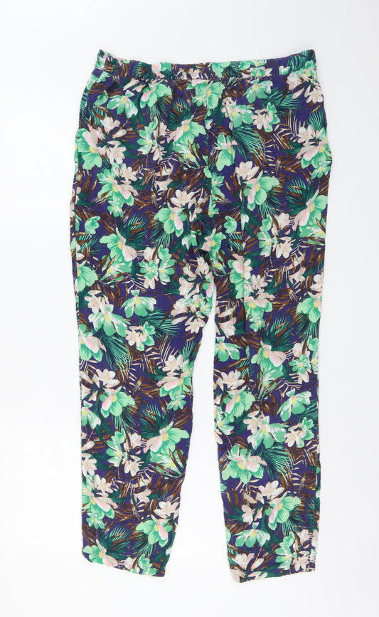Womens UK Size M H&M Regular Fit Green Trousers