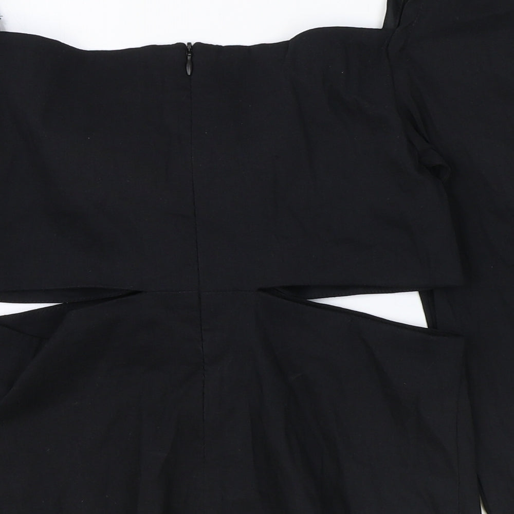 Womens UK Size S Zara Black Cropped Blouse