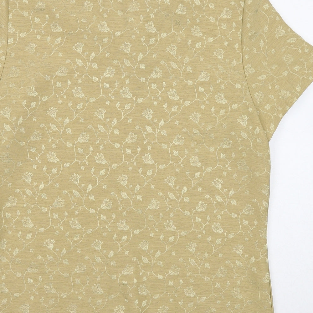 Womens UK Size 12 Design Essentials Gold Basic Button-Up