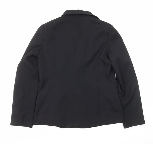 George Womens Black Polyester Jacket Blazer Size 10