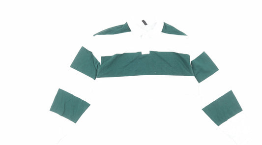 Womens UK Size M H&M Green Cropped Polo