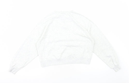 H&M Womens Grey Cotton Blend Pullover Sweatshirt Size M Pullover - Cropped