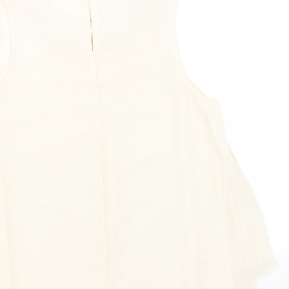 George Womens White Polyester Basic Blouse Size 10 Off the Shoulder