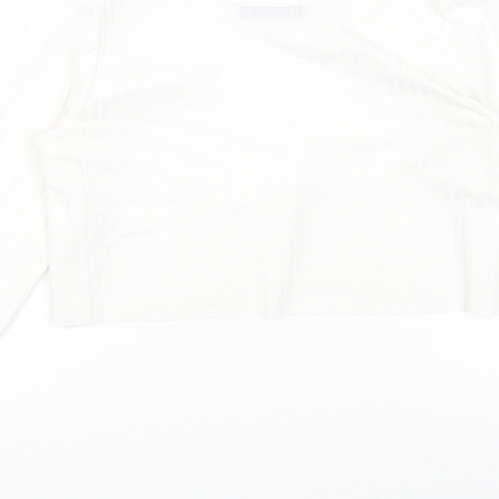 Womens UK Size 8 PRETTYLITTLETHING White Cropped Blouse
