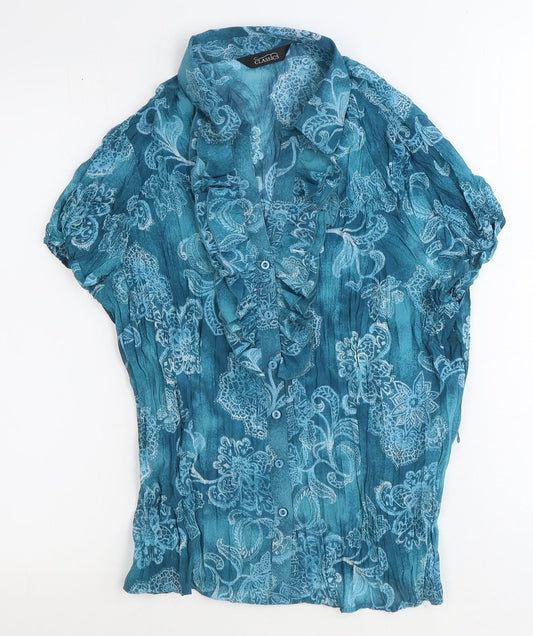 Womens UK Size 18 BHS Blue Basic Button-Up