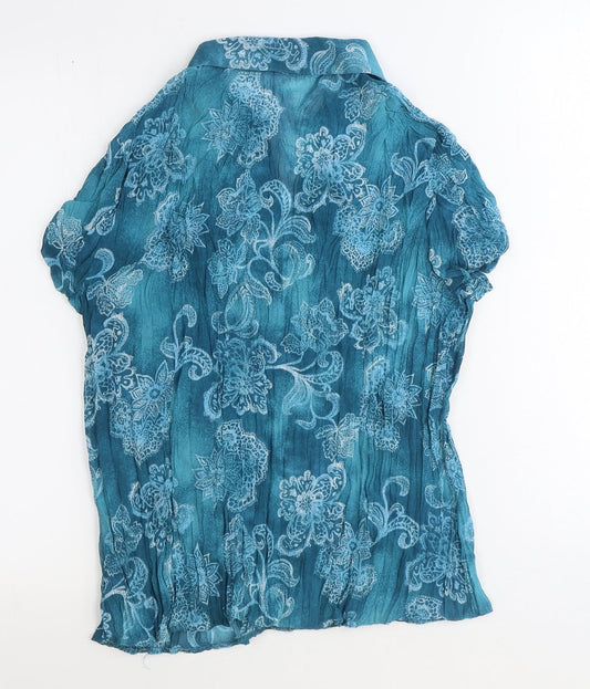 Womens UK Size 18 BHS Blue Basic Button-Up