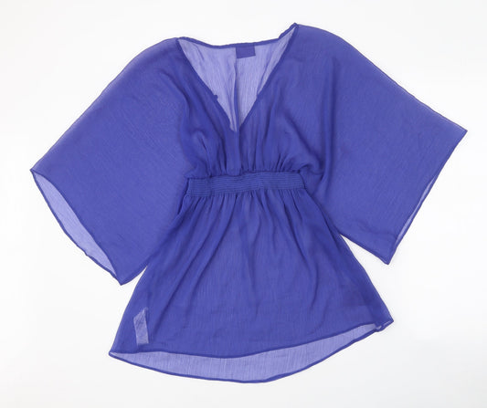 Womens UK Size 8 Pilot Blue Basic Blouse
