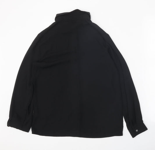 Womens UK Size 8 TU Black Basic Button-Up