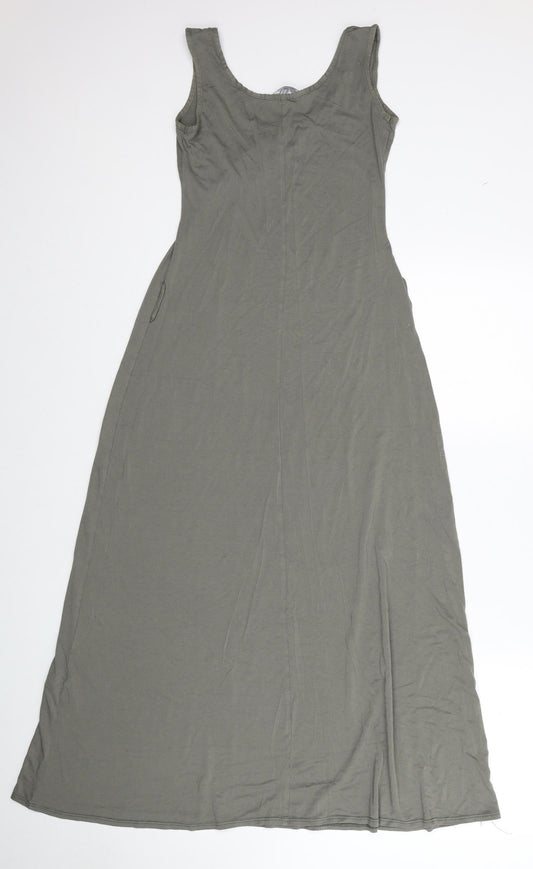 Dorothy Perkins Womens Green Viscose A-Line Size 6 Scoop Neck Pullover