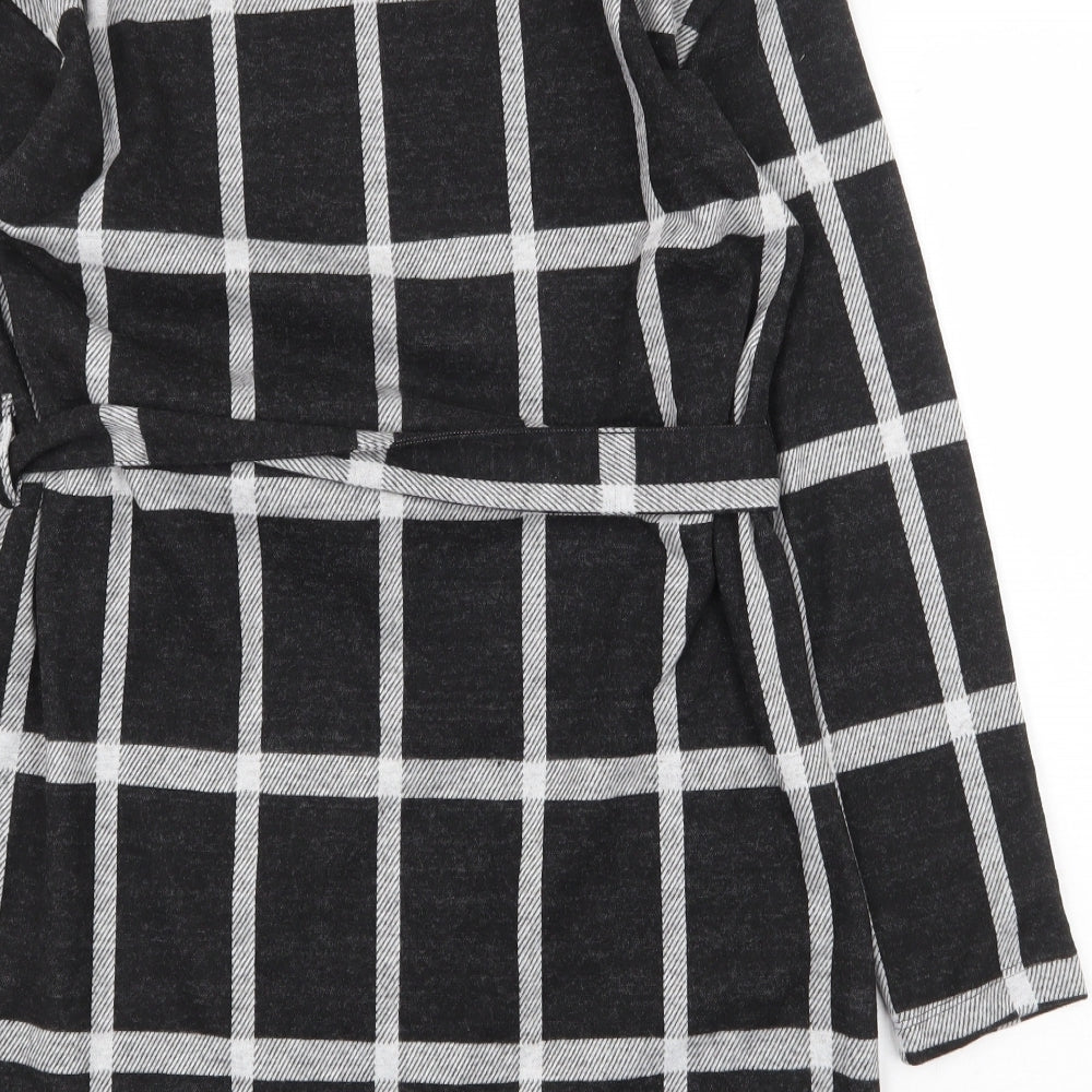 F&F Womens Black Geometric Polyester A-Line Size 10 Round Neck Tie