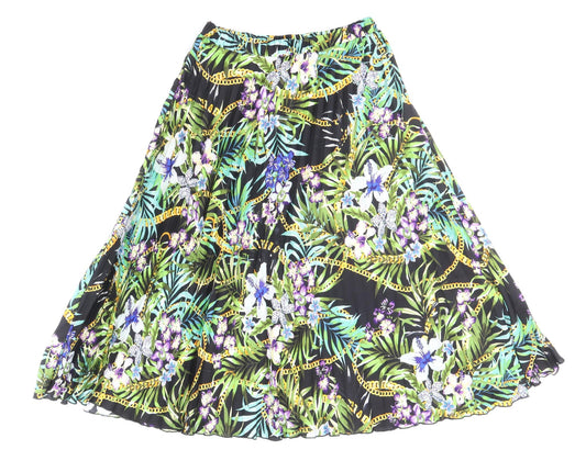 Primark Womens Multicoloured Floral Polyester Flare Skirt Size 8