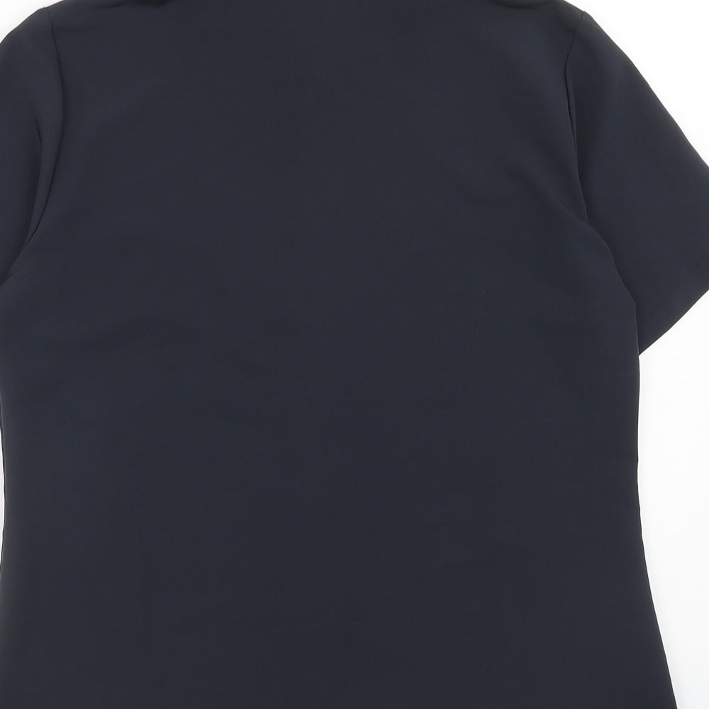 Primark Womens Black Polyester Basic Button-Up Size 14 Collared