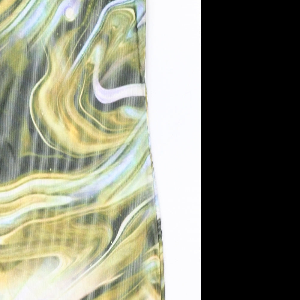 PRETTYLITTLETHING Womens Multicoloured Geometric Polyester Bodycon Size 8 Round Neck