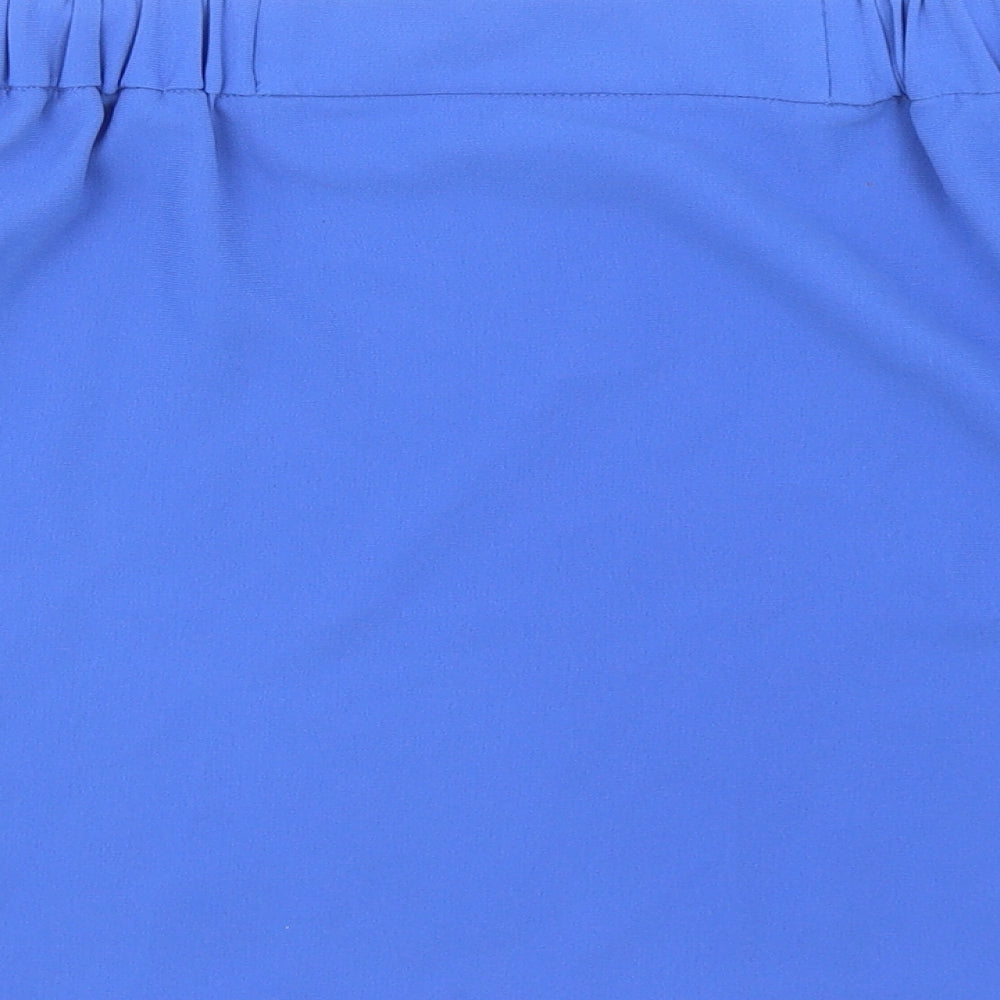 Topshop Womens Blue Polyester Cropped Blouse Size 10 Off the Shoulder - Bardot
