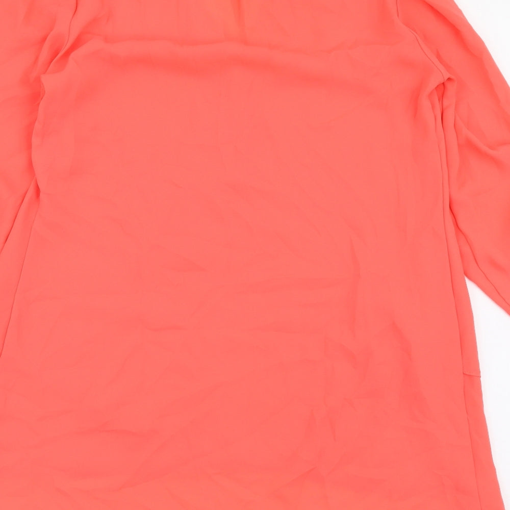 Paraphrase Womens Pink Polyester Basic Blouse Size XS V-Neck