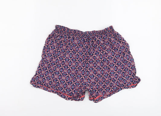 George Womens Multicoloured Geometric Viscose Bermuda Shorts Size 12 L3 in Regular Drawstring