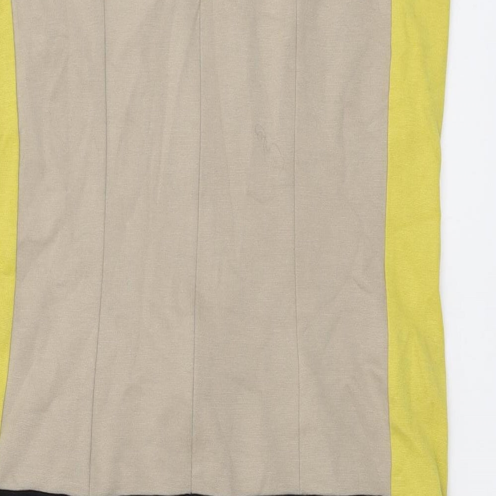 Ann Taylor Womens Multicoloured Colourblock Nylon Mini Size XS Round Neck Zip