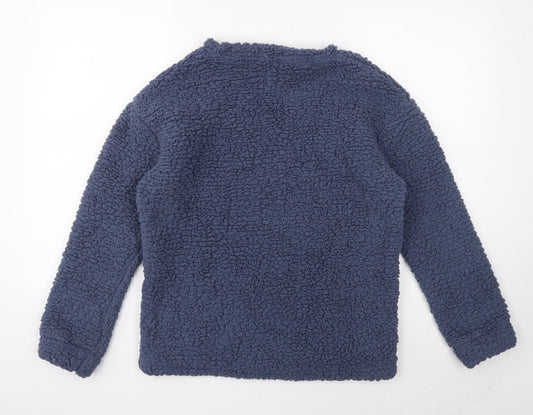 John Lewis Mens Blue Round Neck Polyester Pullover Jumper Size S