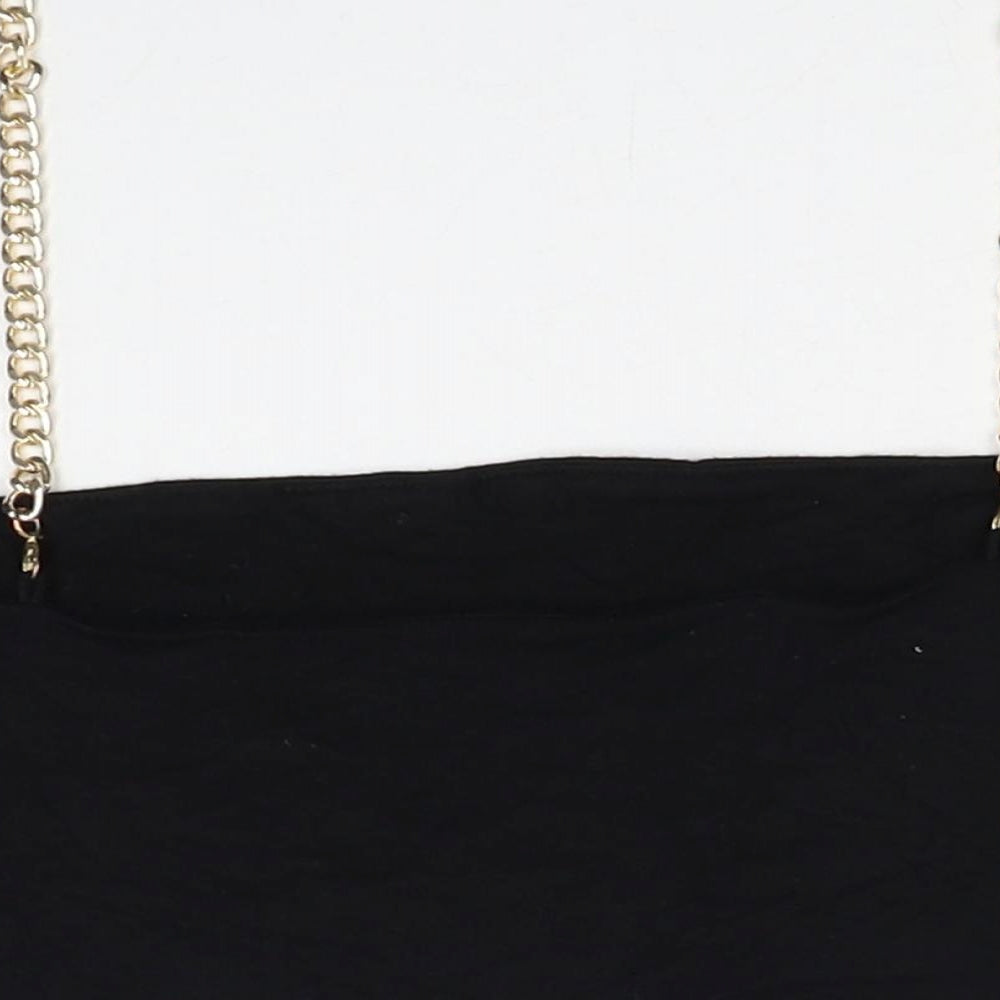 SheIn Womens Black Polyester Cropped Tank Size M Square Neck - Chain Straps