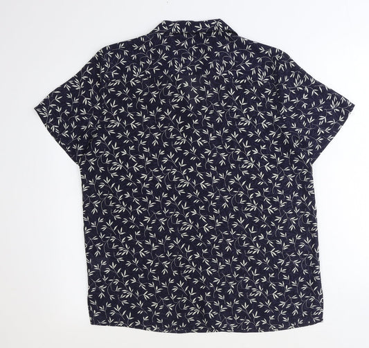 Womens UK Size 14 Jumper Blue Basic Button-Up