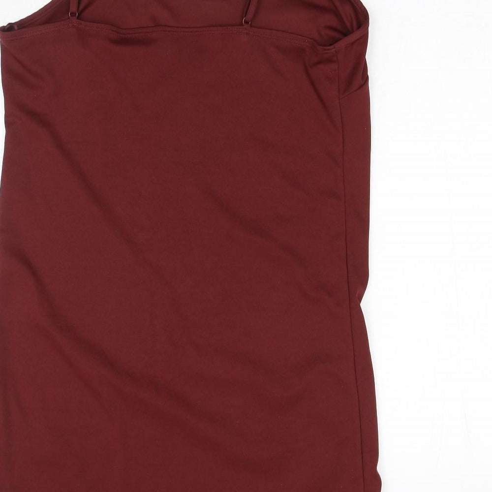 George Womens Brown Polyester Shift Size 12 Round Neck Pullover