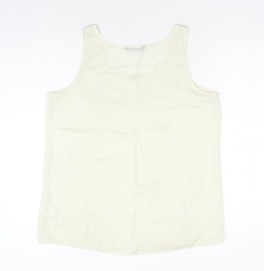 Marks and Spencer Womens White Polyester Basic Tank Size 16 Round Neck