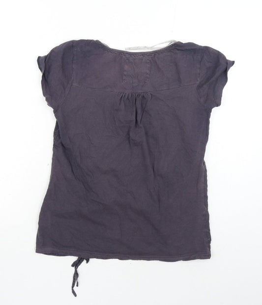 Womens UK Size 10 Debenhams Blue Basic T-Shirt