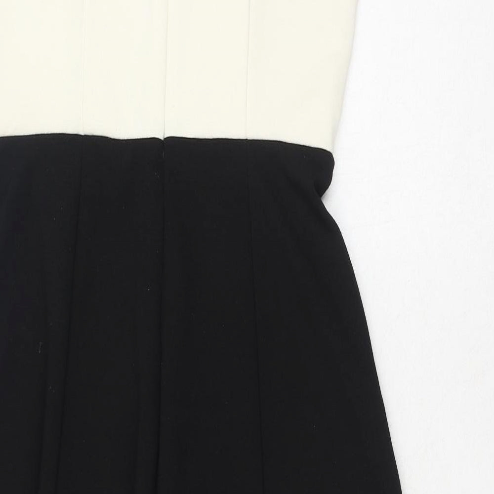 Gap Womens Black Polyester Fit & Flare Size 4XL Scoop Neck Zip