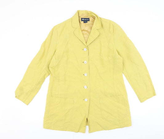 Womens UK Size 14 Monsoon Yellow Pea Coat