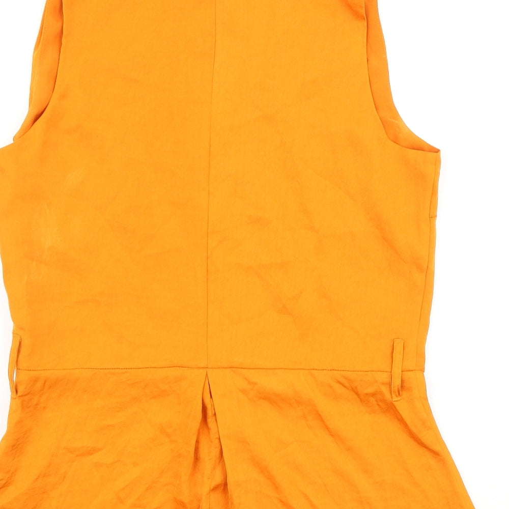 Womens UK Size 10 Marks and Spencer Orange Basic Blouse