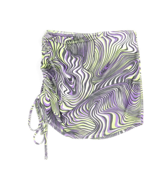 Motel Womens Multicoloured Geometric Polyester Bandage Skirt Size S