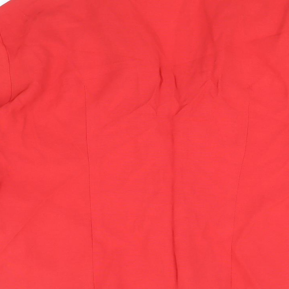 Bonmarche Womens Red Viscose Basic Button-Up Size 20 Collared